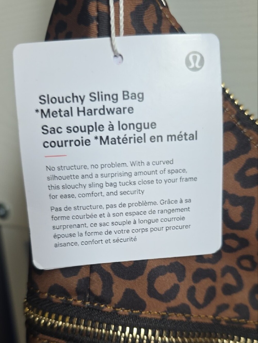lululemon athletica Leopard Print Slouchy Sling Bag in Brown and Black.NWT - Picture 4 of 16